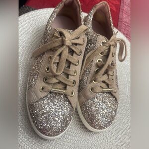 Jimmy Choo Gold Glitter Sneakers